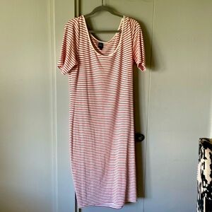 Gap XL red and white cotton scoop neck dress